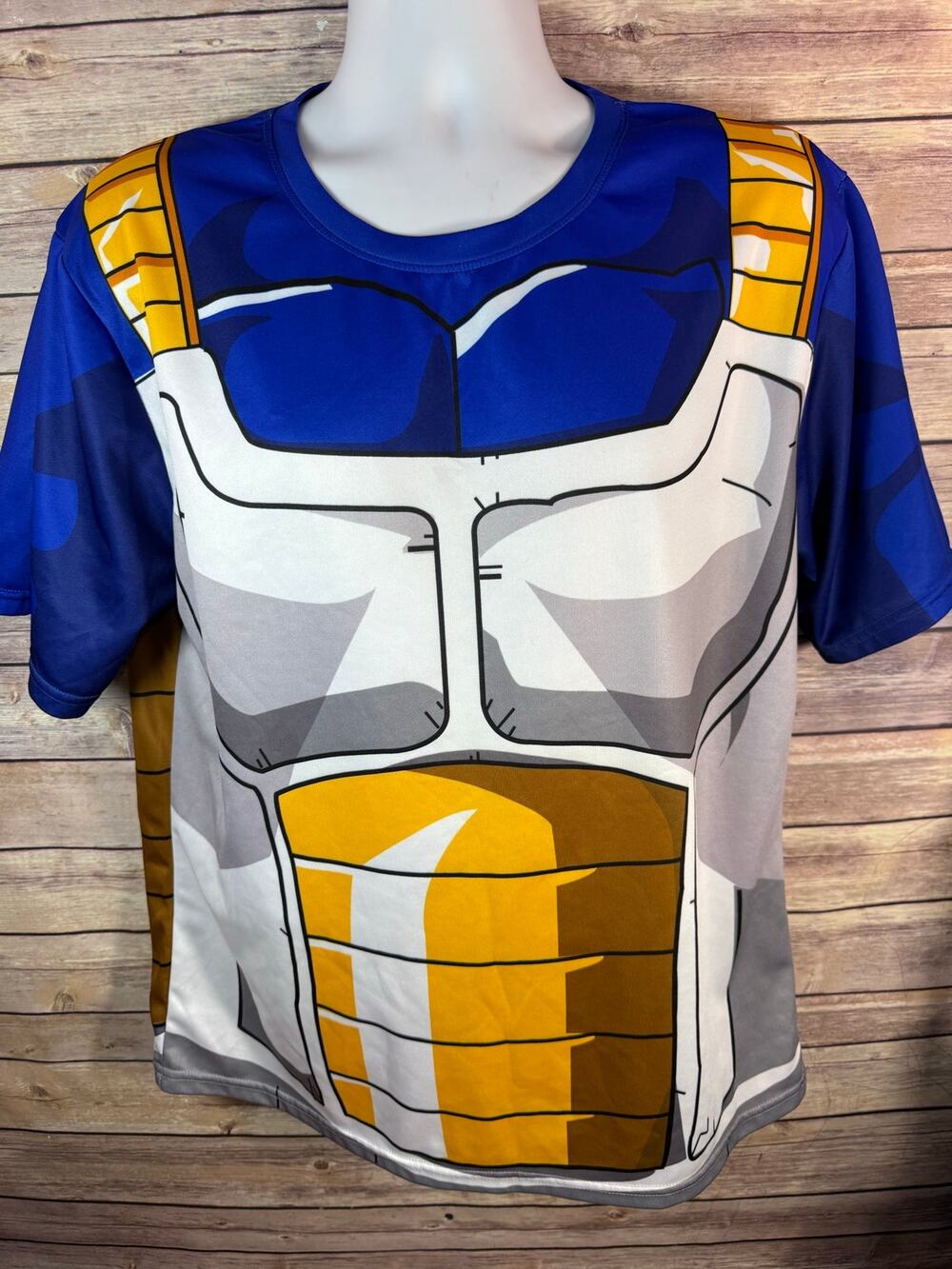 Dragon Ball Z Vegeta Anime T-Shirt Blue Yellow Size 2XL